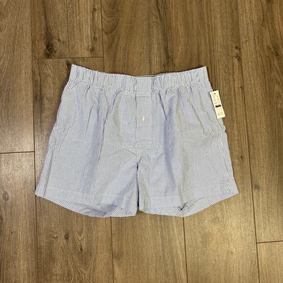 J.Crew Boxer Short Mens M University Stripe Rain Broken-in Organic Cotton Oxford - Picture 3 of 7